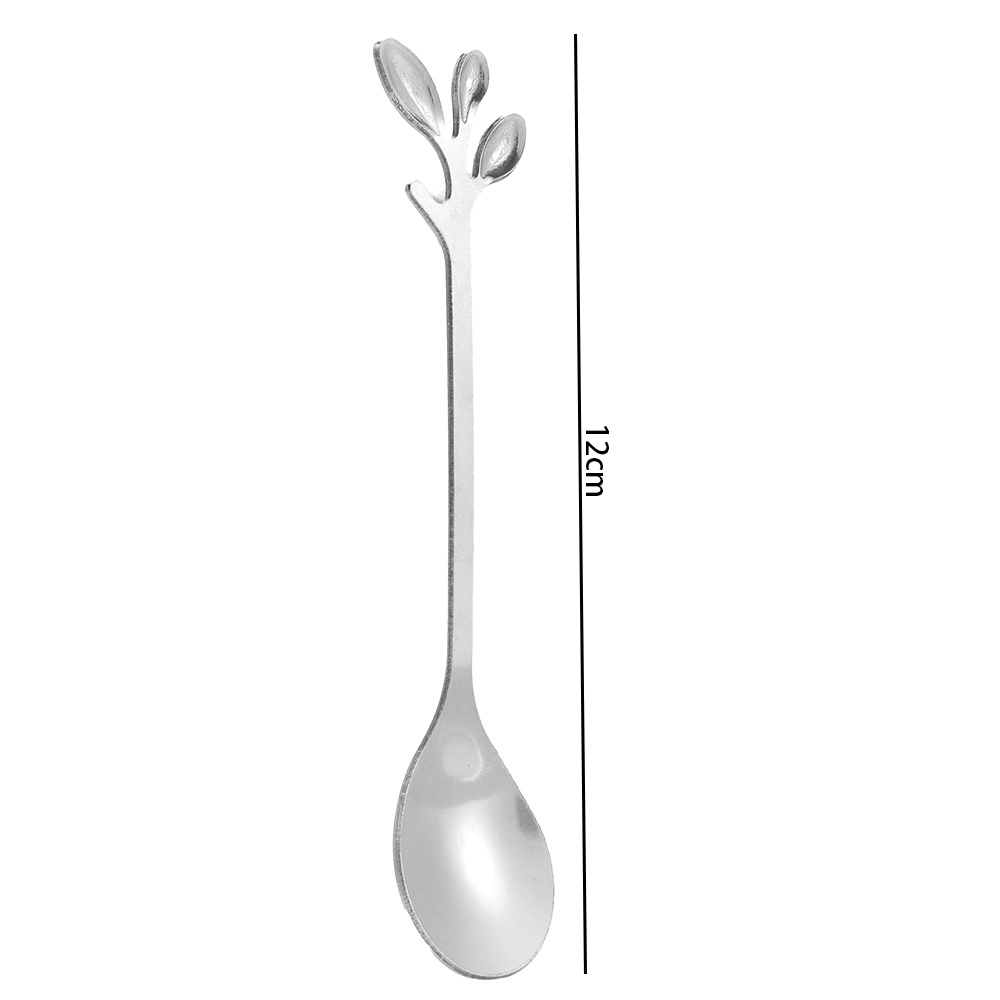 Muỗng cà phê lá nhỏ inox thép không gỉ 12cm
